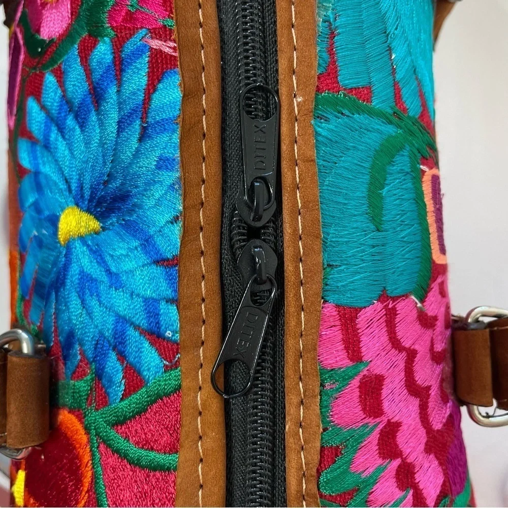 Colorful Floral Embroidered Hand Bag Purse OS‎